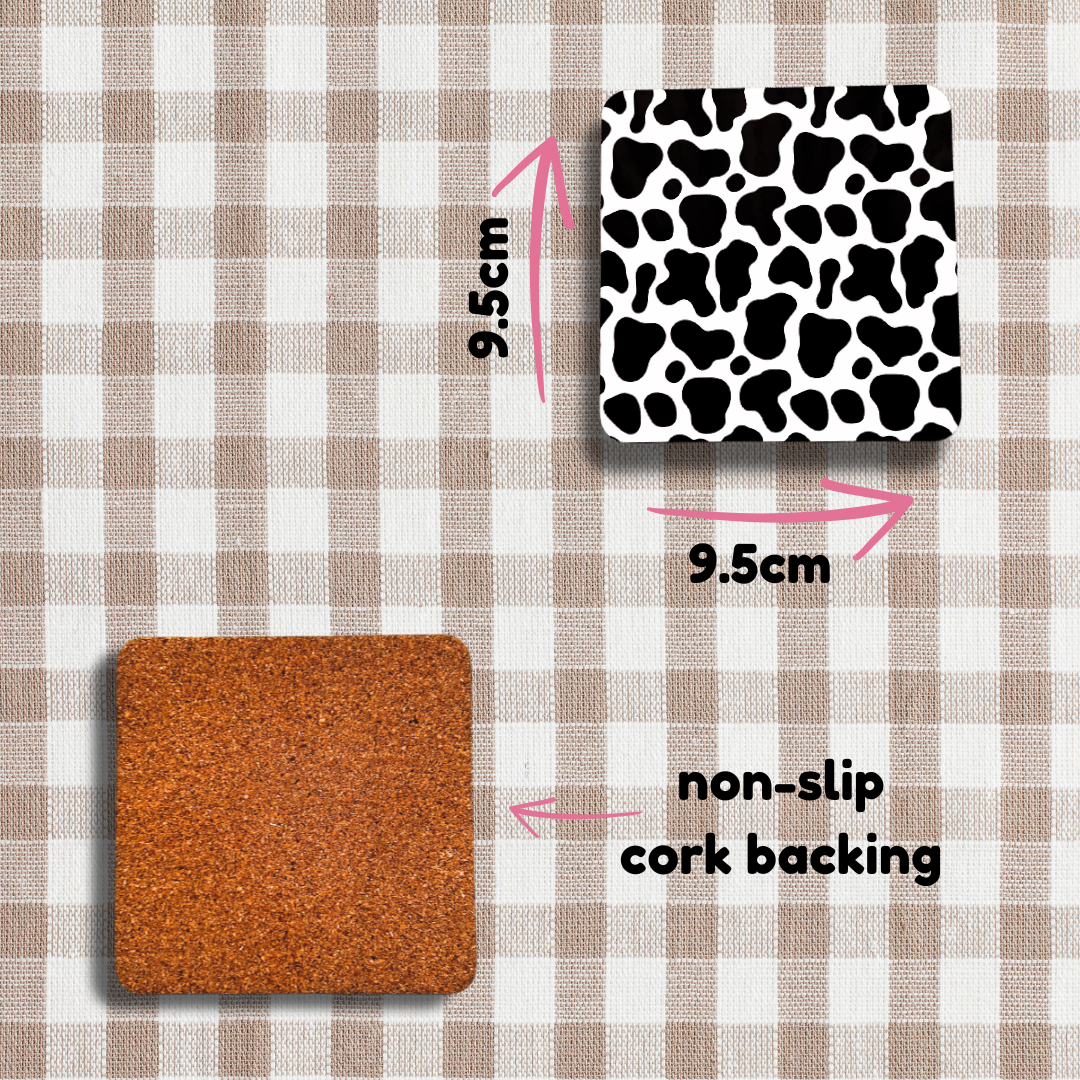 Cow print coaster