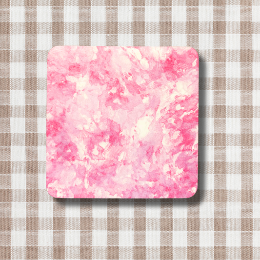 Pink watercolour coaster