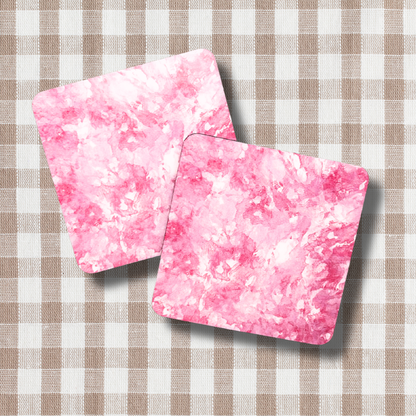 Pink watercolour coaster